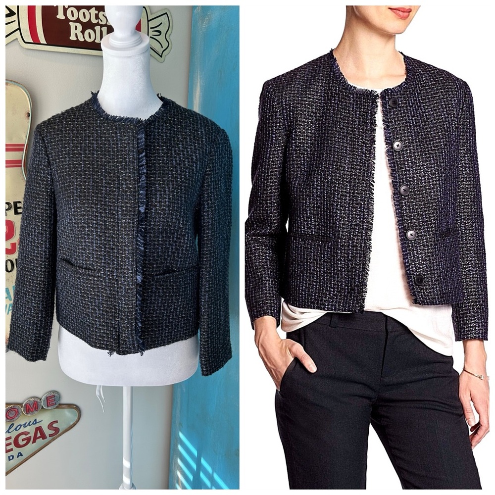 Banana Republic Lurex Boucle Jacket Career Work Office Wear Professional